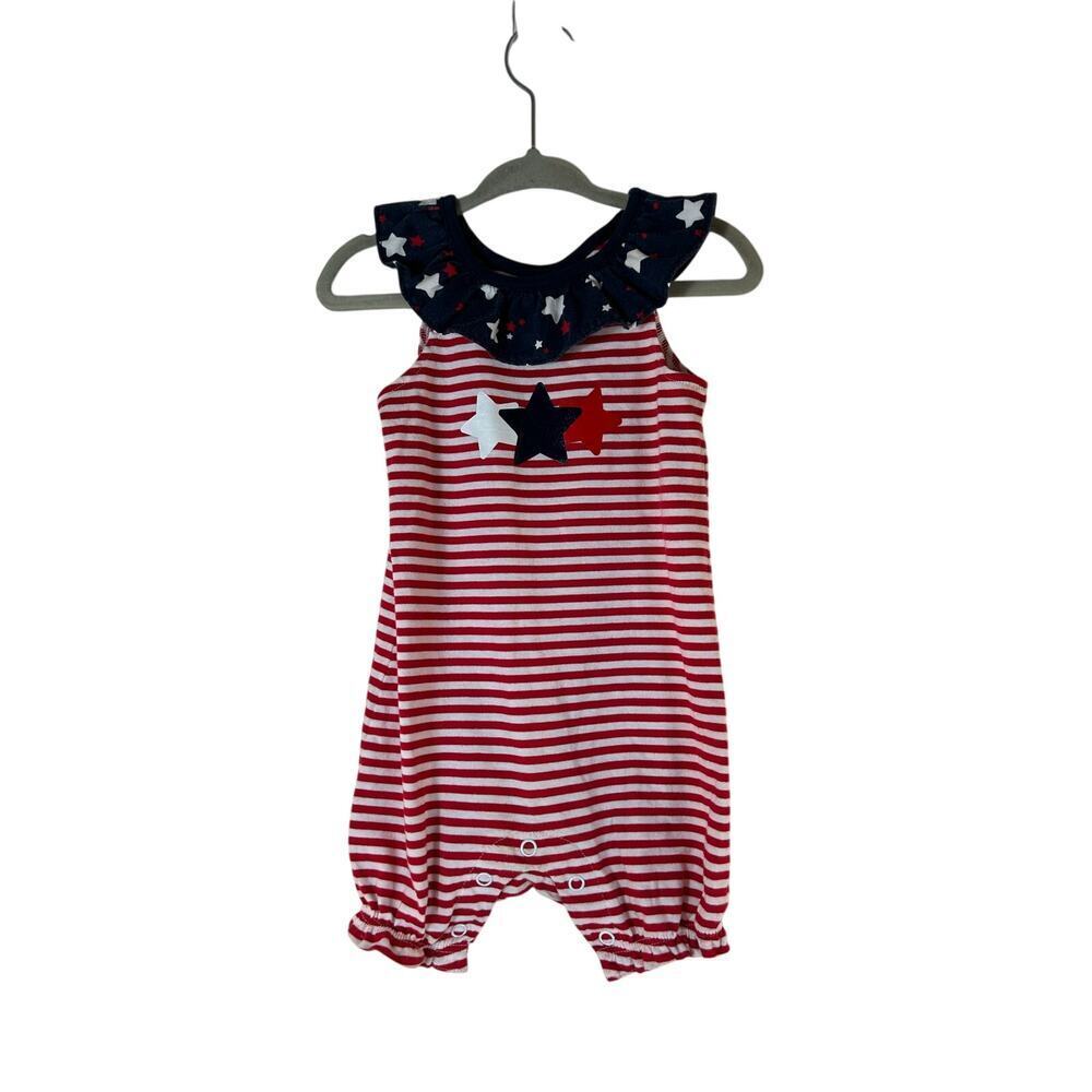 CELEBRATE PATRIOTIC Girl’s Sleeveless Romper / Size: 6-9 Months